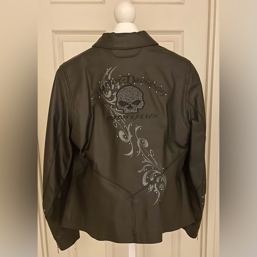 Rare! Harley Davidson’s WillieG Skull & Swarovski Crystal Leather Jacket Size XL